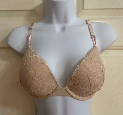 Victorias Secret 32DDD Lined Perfect Coverage Bra Beige White Floral Lace  #1541, Mercari