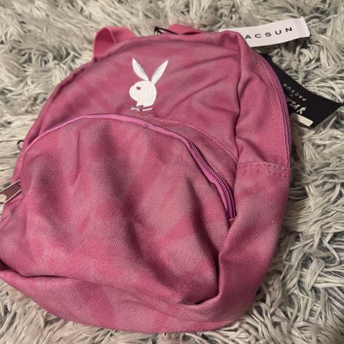 White Furry Playboy Mini Backpack