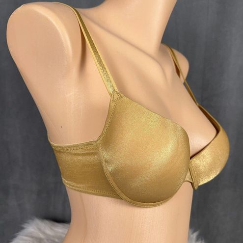 Panache Atlantis By T-shirt Liquid Gel Push Up Bra 36A Shimmer Gold 1044  Y2K Vtg Size undefined - $32 - From K