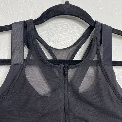 Lululemon Women 6 Black Ready Set Sweat Sports Bra Zip Front