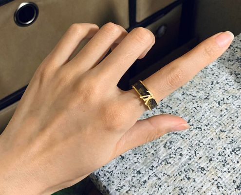 Louis Vuitton Upcycled Gold Plated Monogram Ring - $52 New With