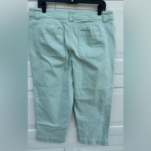 A New Day Womens Capri Pants Green High Rise / High Waisted