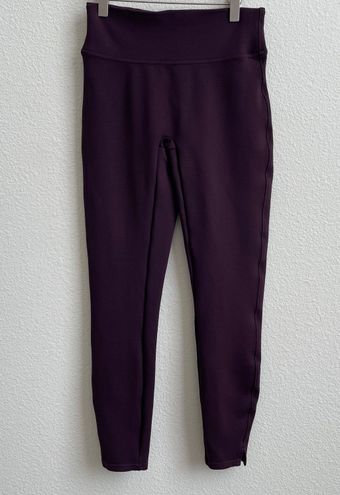 Spanx Brandywine Red Purple Mid Rise Ankle Length Ponte Hem Slit Pant  Leggings Size XS - $55 - From Karena