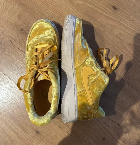 yellow velvet nike air force 1