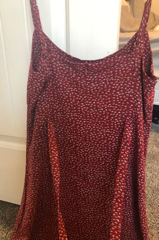 Brandy Melville Colleen Red Flower Slip Dress One Size