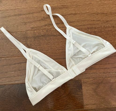 Forever 21 NWOT white Satin Triangle Lingerie Bralette - $19 (24% Off  Retail) - From roya