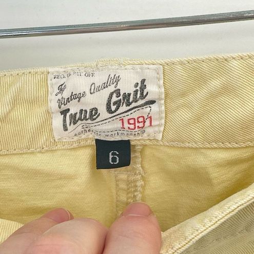 True Grit womens washed twill raw string Capri cargo pants light