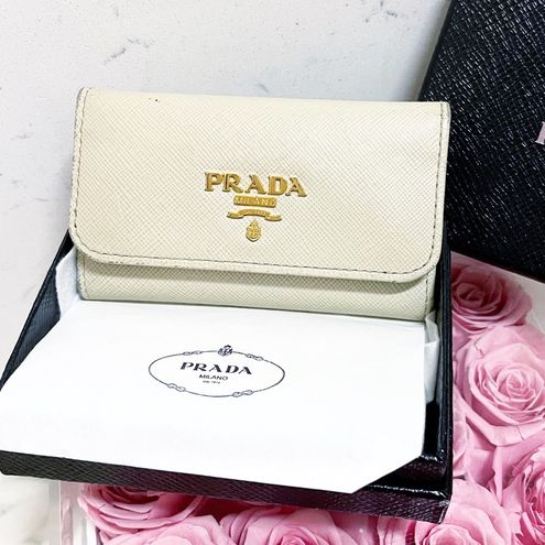 Prada Grey Saffiano Portachiavi 6 Ganci Ring Key Holder Prada