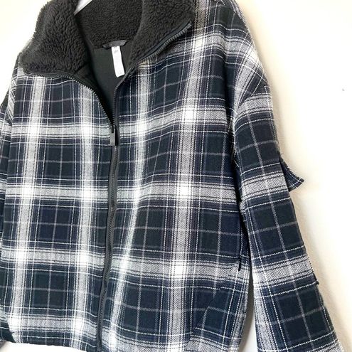 Alo Yoga Legacy Plaid Flurry Jacket - Black/White XS - $107 - From Victoria