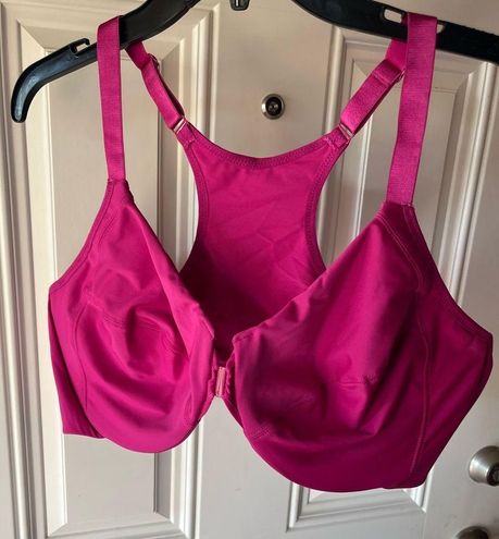 Glamorise, Intimates & Sleepwear, Glamorise Frontclosuresmoothing  Wonderwire Racerback Bra In Berry Pink 46d