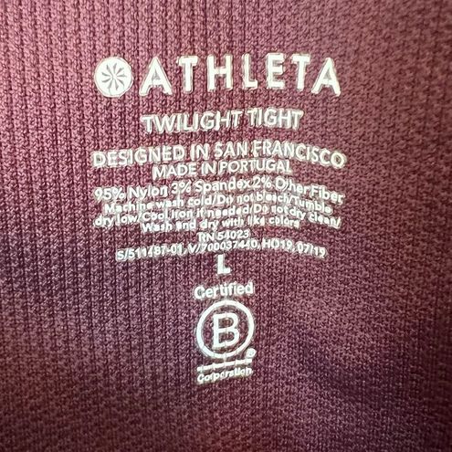 ATHLETA ANTIQUE BURGUNDY TWILIGHT TIGHT LEGGINGS