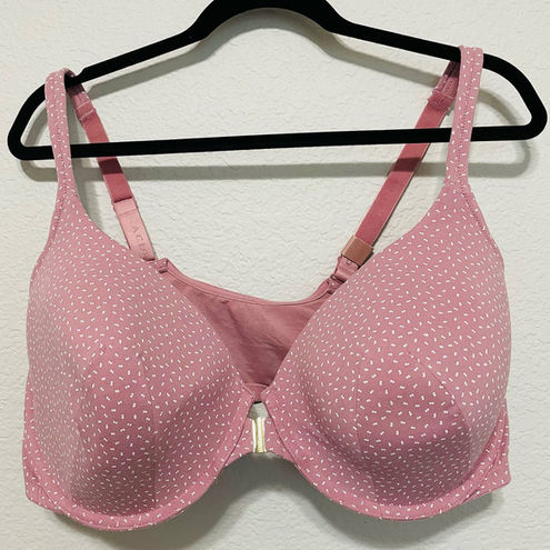 Cacique Bra 42F Pink White Printed Lined Underwire Padded