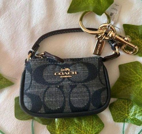 Coach Mini Nolita Bag Charm In Signature Chambray CH340 Wine New