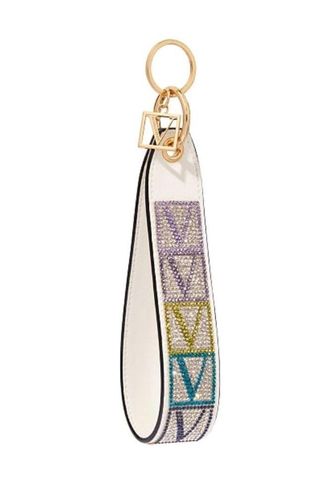 Victoria's Secret White Shine Monogram Rhinestone Wristlet Strap