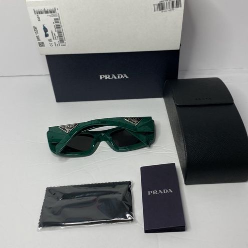 Prada, Accessories, Newprada Pr3zsf Green Marble Dark Grey Sunglasses