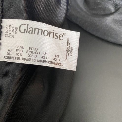 Glamorise Elegance Underwire Bra 42D Black Wide Strap Side Smoothing Front  Snap Size undefined - $17 New With Tags - From Brianna