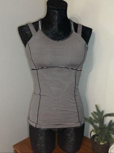 Lululemon Happy Strappy Tank - Mini Pop Stripe Black Mink Berry