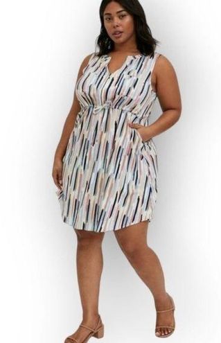 Torrid Mini Challis Pastel Abstract Zip Front Sleeveless Shirt Dress Size 3X  - $62 - From Amber