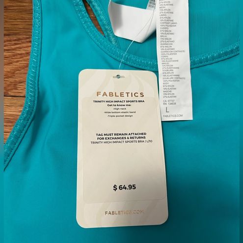 Fabletics NWT TRINITY HIGH IMPACT SPORTS BRA Size L - $33 New With Tags -  From Justine