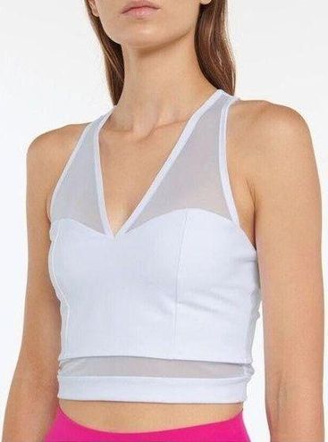 Lanston Sport Lift Mesh Sports Racerback Wireless Bra White - $40 New With  Tags - From Shayna