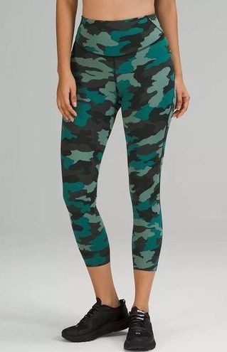 Lululemon Base Pace High-Rise Running Tight 25 Camo Tidewater Teal Size 2  New