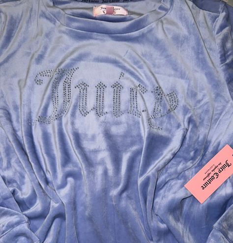 Juicy Couture Velour Jogger Pajama Set Blue Size L - $70 New With