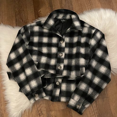 Misty Days Black and White Plaid Jacket