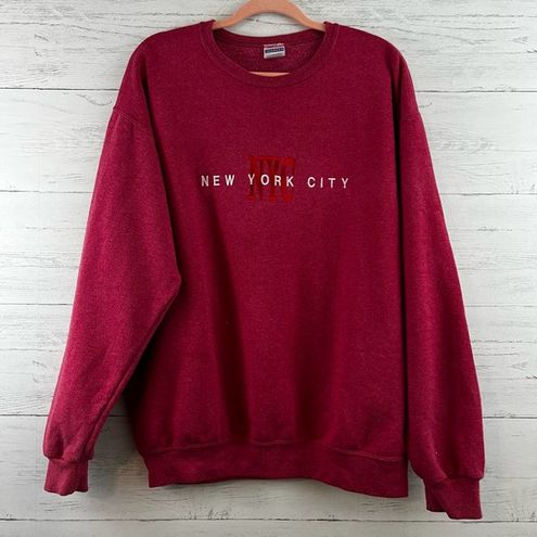 FDNY Red Embroidered Crewneck Sweatshirt