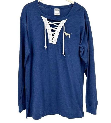 Victoria's Secret Women's T-Shirt - Blue - S