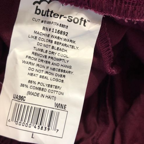 Uniform Advantage Wine Butter Soft Scrub Pants Red Size L - $10