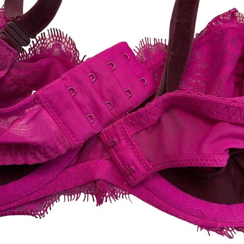 Victoria's Secret 34D Bra Dream Angels Wicked PushUp Unlined Balconette Lace  Pink Size 34 D - $19 - From Jaclyn