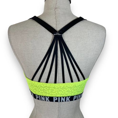 PINK - Victoria's Secret Victoria's Secret PINK push-up bra 36D Pigeonnant  neon yellow lace racerback Size undefined - $32 - From Kimberly