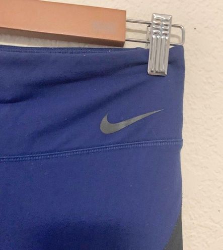 Nike Power Legendary Mesh Panel Leggings In Blue