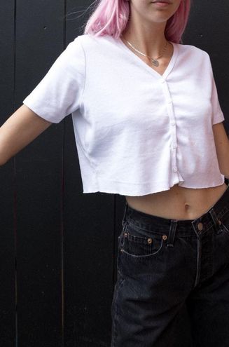 Brandy Melville White Button Down Tee Size M 15 From Brynn