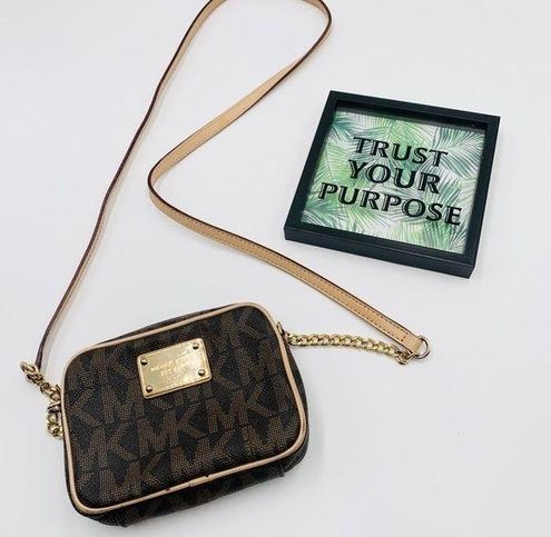 Michael Kors Jet Set Crossbody Mini Brown Logo Monogram - $67 - From Megan