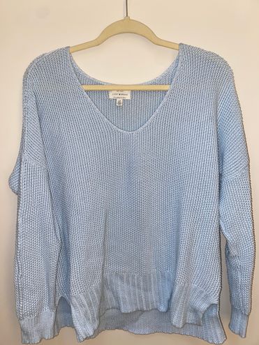 Lucky Brand V-Neck Knit Sweater Pullover Light Blue - $22 - From Olivia