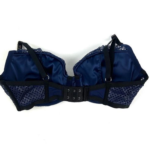 Victoria's Secret NEW Blue Plunge Lightly Lined Fishnet Lace Bra