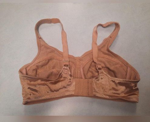 Breezies Mesh Lace Floral Unlined Wireless Bra Nude 38C Size