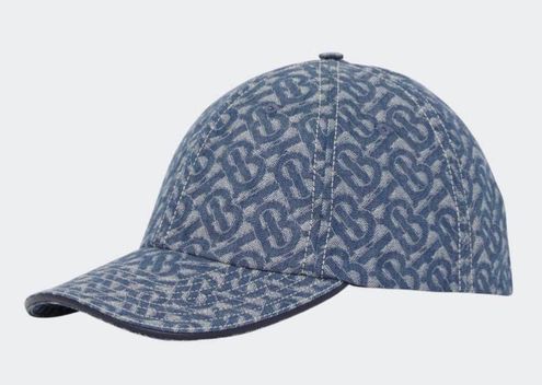 Burberry Monogram Denim Jacquard Baseball Cap In Denim Blue Ip Pttn