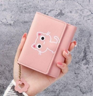 Small Leather Wallet for Women Girls Credit Card Holder Purse Pink