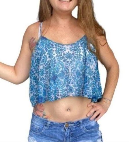 Show Me Your Mumu Spaghetti Crop Top Blue / S