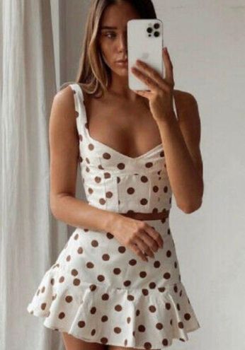 Zara Polka Dot Shirt 2023-24FW, White, M (Stock Check Required)