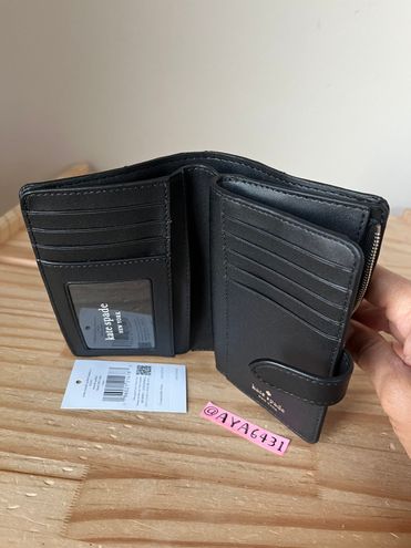 Kate Spade Micro Tri Fold Wallet Eva WLRU6275 black/wrbg (012