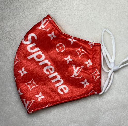 LV supreme face mask red