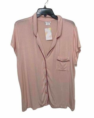 Shimera Women s Button Down Pink Pajama Top Size XL 27 New With