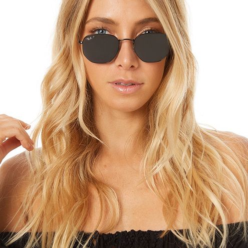 ray ban hexagonal flat black