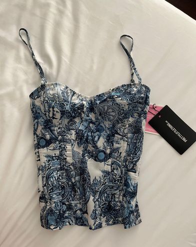 Pretty Little Thing PLT Blue And White Corset Top Size 2 - $36 (28% Off  Retail) New With Tags - From Moya