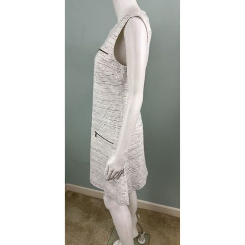 Banana Republic Ponte Knit Off-White/Gray Space Dye Zipper Accent Dress Sz  6 - $40 New With Tags - From Michelle