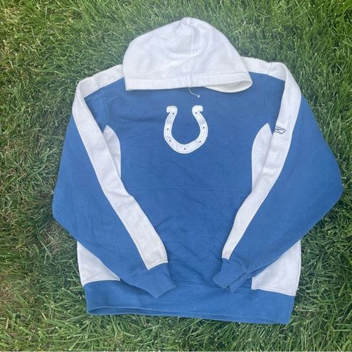 Indianapolis Colts Youth Reebok L 14/16 Hoodie Hooded Sweatshirt Blue/White