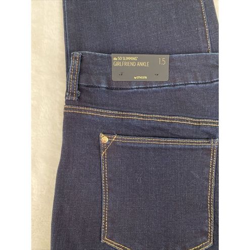 Chico's Women's Size 1.5 So Slimming Girlfriend Ankle Jeans $99